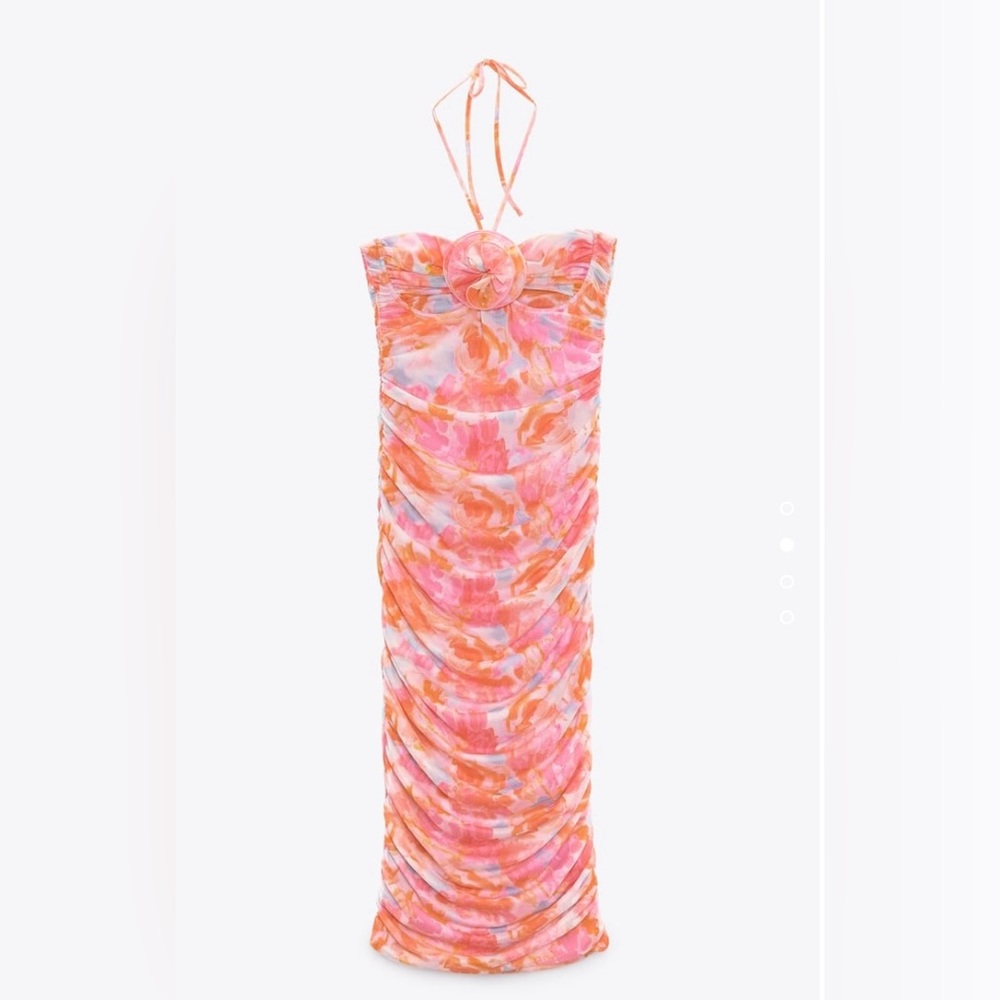 Zara Floral Tulle Midi Dress. NWT. Size Small. - Picture 4 of 9